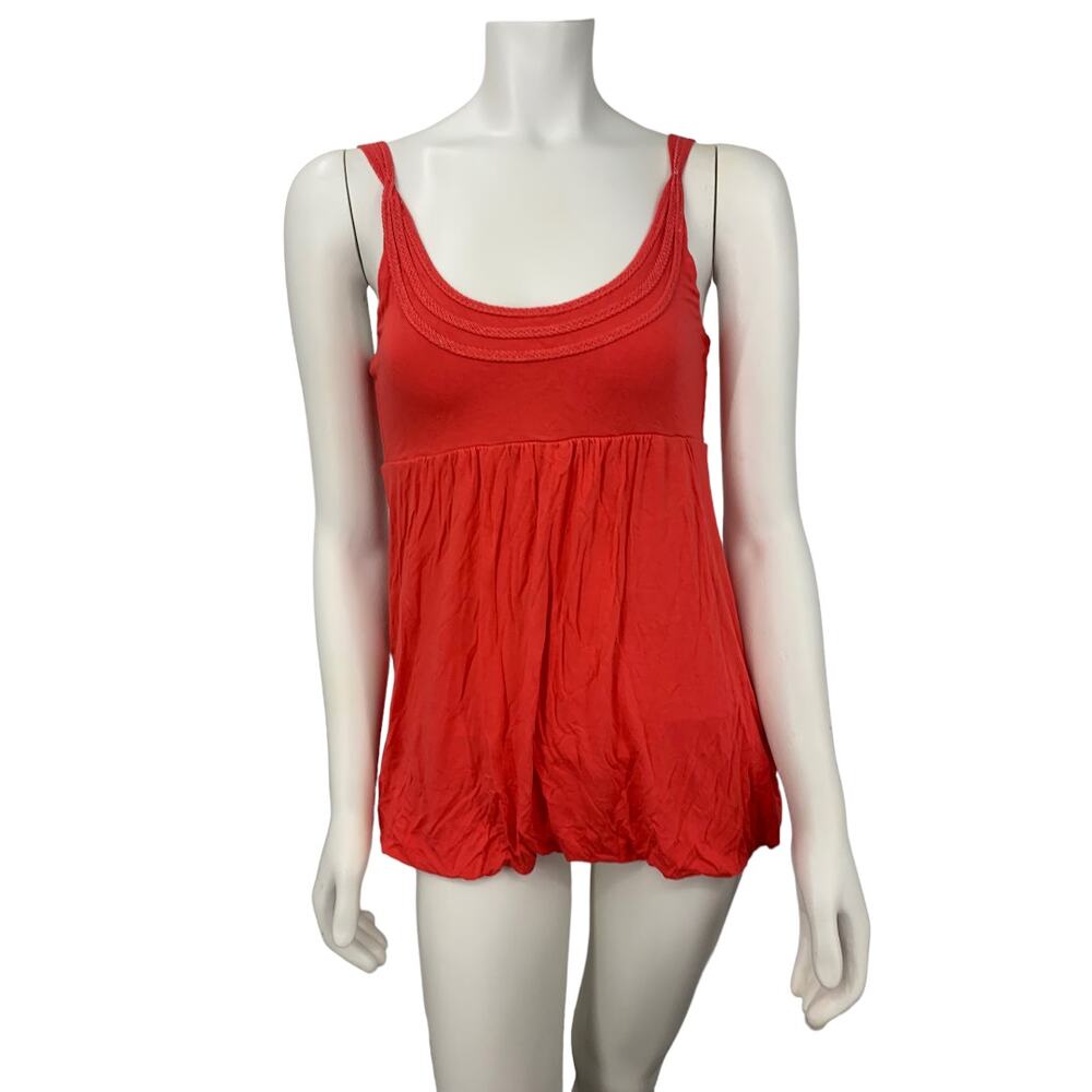 Buffalo David Bitton scarlet red tank top tunic scoop neck medium